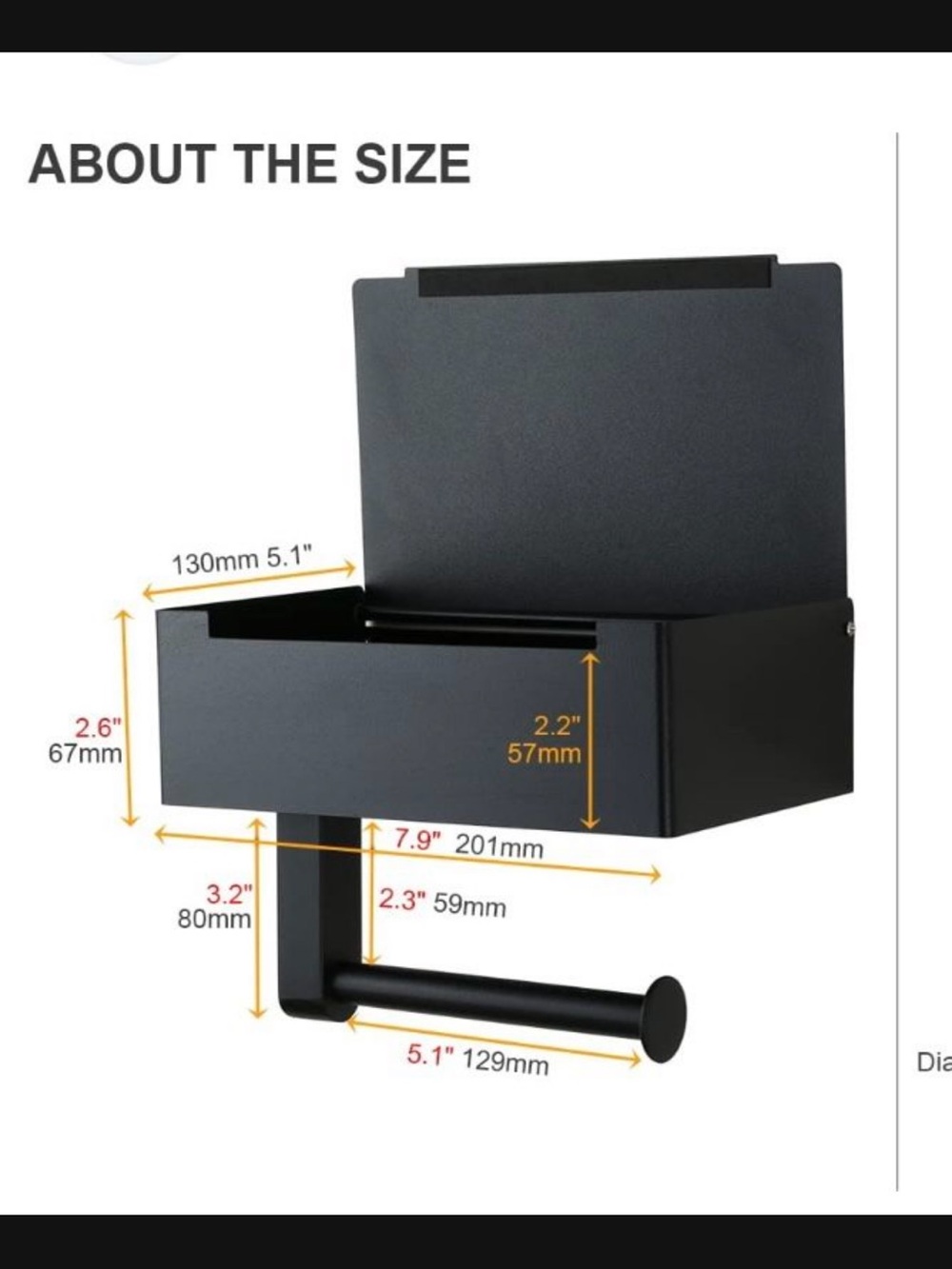 Black Wall-Mounted Bathroom Storage Shelf with Toilet Paper Holder